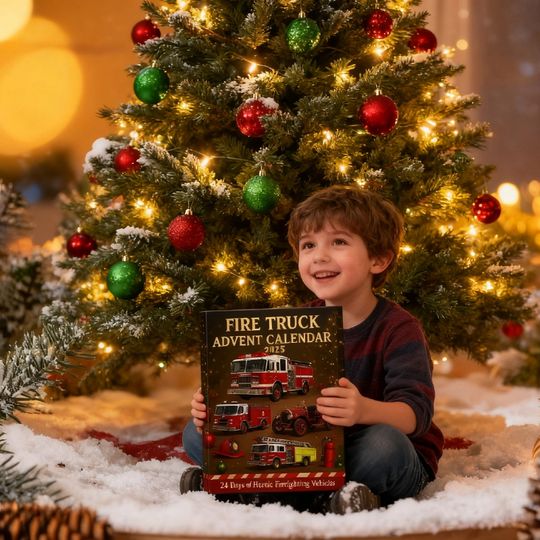 Discover 2026 Fire Truck Advent Calendar 24 Days Firefighting Vehicle Ornament Children Like Creative Gifts Fire Engine Ornaments