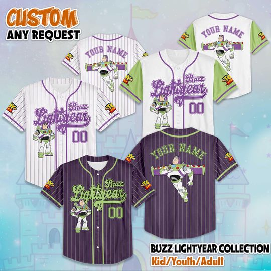 Discover Custom Buzz Lightyear Collection Baseball Jersey, Toy Story Buzz Lightyear Jersey Shirt, Birthday Gift, Disney Baseball Fan Lover Gift