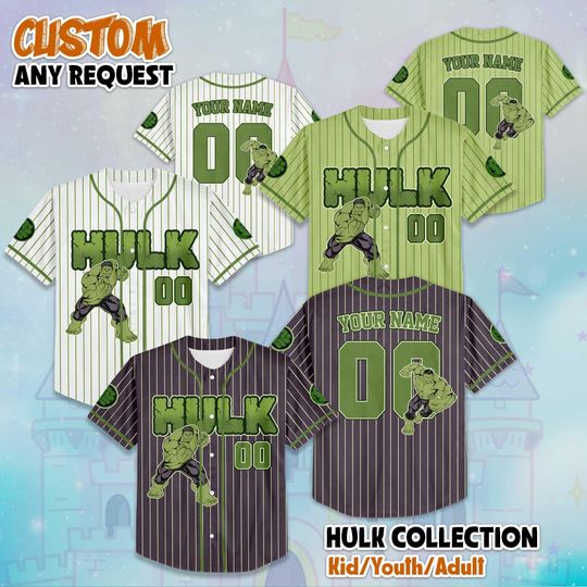 Discover Custom Marvel Hulk The Avengers Baseball Jersey, Marvel Hulk Birthday Gift, Disney The Avengers Baseball Fan Lover Gift