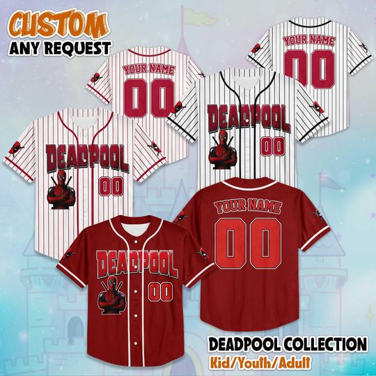 Discover Custom Deadpool Collection Baseball Jersey, Disney Wolverine And Deadpool Birthday Gift, Marvel Matching Baseball Team Outfit