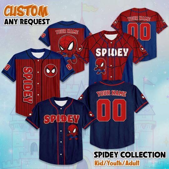 Discover Custom Spidey and His Amazing Friends Baseball Jersey, Disney Spidey Birthday Gift, Spidey and His Amazing Friends Baseball Fan Lover Gift