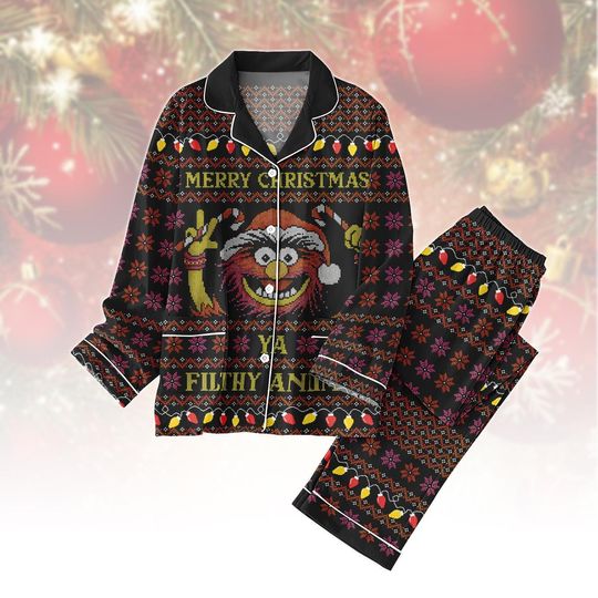 Discover Muppet Show Christmas Pajamas Set, Ya Filthy Animal Muppet Xmas Pajamas, Merry Christmas Filthy Animal PJs