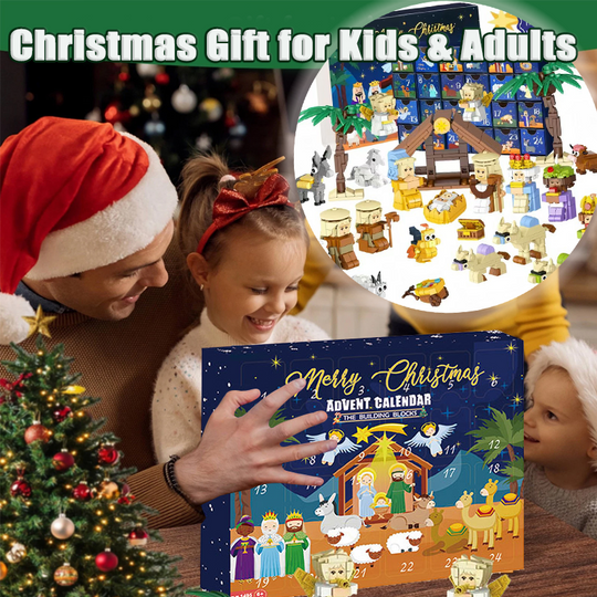 Discover Christmas Advent Calendar Building Blocks Blind Box 24 Day Countdown DIY Child's Children Christmas Train Tree Statue Scene Gift