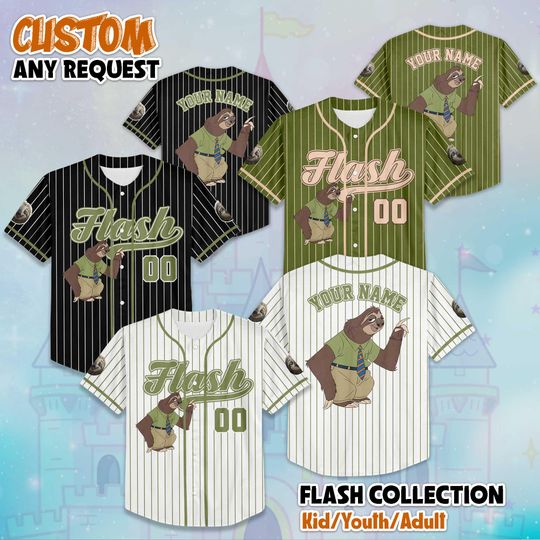 Discover Custom Flash Zootopia Baseball Jersey, Disney Flash Jersey Shirt, Disneyland Birthday Gift, Disney Baseball Fan Lover Gift