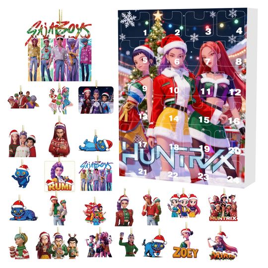 Discover 2025 Kpop Demon Hunter Advent Calendar Doll Christmas Atmosphere Decorative Gifts New Year 24 Days Countdown Surprise Blind Box