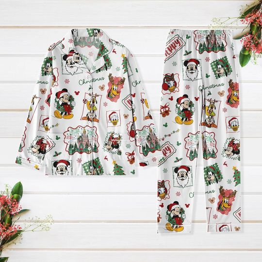 Discover Mickey Mouse and Friends Christmas Pajamas Set for Adults