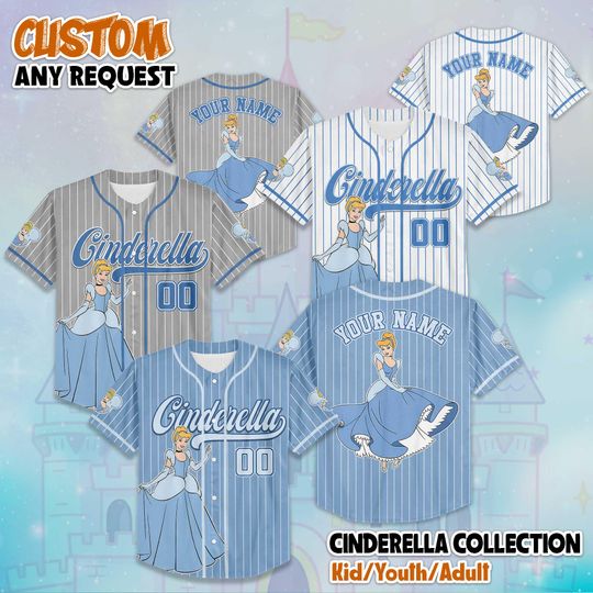 Discover Custom Cinde Collection Baseball Jersey, Disney Cinde Jersey Shirt, Disneyland Birthday Gift, Disney Baseball Fan Lover Gift