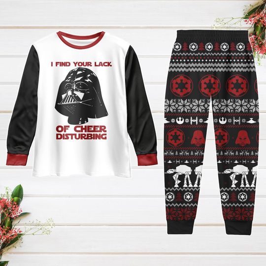 Star Wars Christmas Pajamas for Adults, Darth Vader Xmas Sleepwear, Funny Matching Pajama Set, Holiday Gift