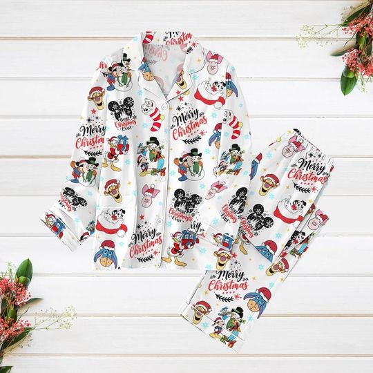 Discover Disney Mickey And Friends Christmas Pajamas, Pooh Piglet Eeyore Pajamas, Disney Mouse Xmas Pajamas, Merry Christmas Gift