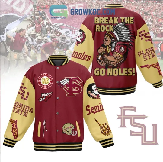 Discover Florida State Break The Rock Go Noles Baseball Jacket Gift For Christmas