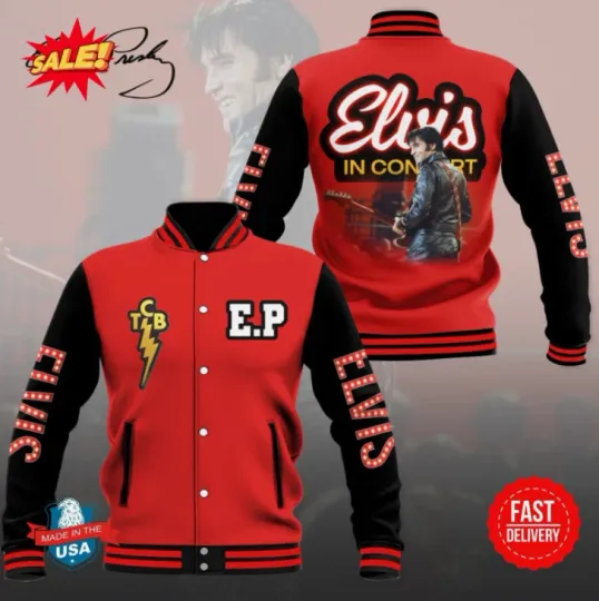 Elvis Presley Retro Baseball Jacket Timeless Rock & Roll Spirit