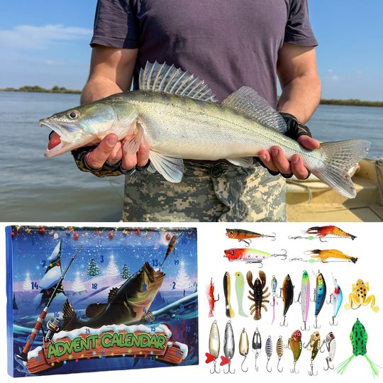 Discover 2025 Fishing Advent Calendar Fishing Lure Advent Calendar Fishing Christmas Advent Calendar Xmas Fishing Gift for Fisherman
