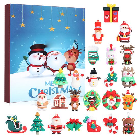 Discover 3D Doll Pendant Christmas Advent Calendar 24 Day Keychain Gifts Santa Claus Series Exquisite Pendant Package Boxes Small Gifts
