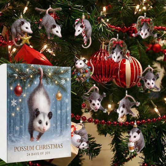 Discover Advent Christmas Calendar 2D AcrylicChristmas Opossum Blind Box 24 Days Christmas Tree Ornament Countdown Calendar For Kids O0O6