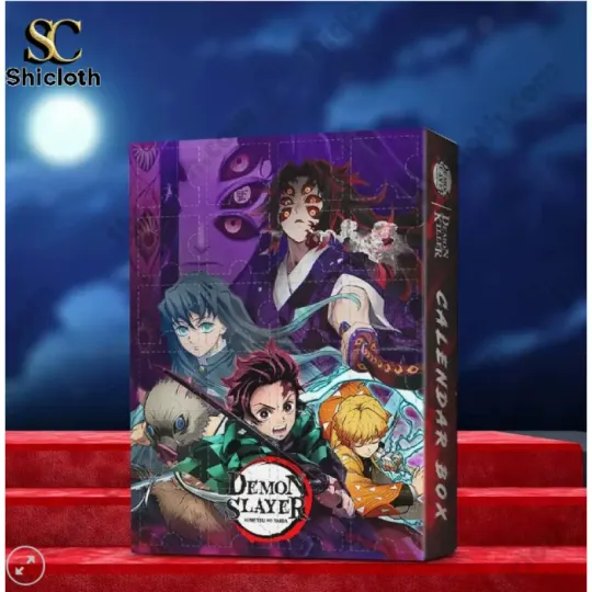 Discover Anime demon 2D Acrylic Plane Advent Calendar Christmas Countdown 24-Day Box Toy Gift Three-Dimensional Handmade Figure
