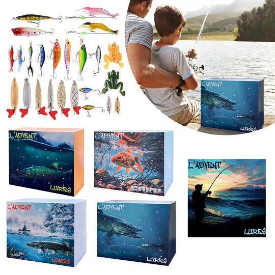 Discover Fishing Christmas Supplies Advent Calendar Countdown Fishing Lure 24 Days Fishing Lures Set Creative Xmas Gifts Tackle Blind Box