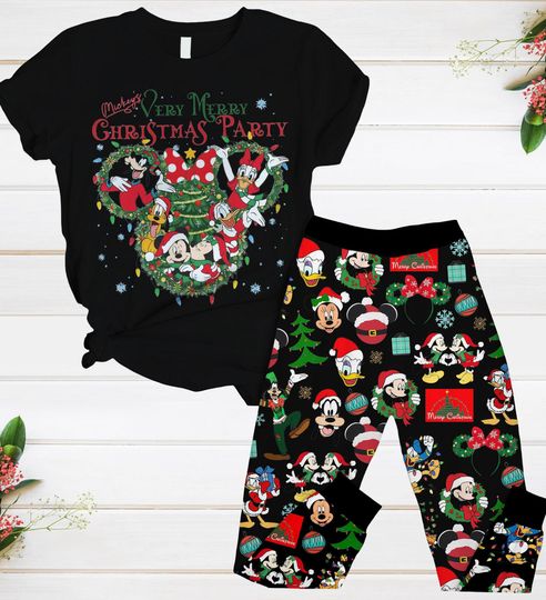 Discover Disney Mickey and Friends Pajama Pants Set with Minnie and Donald, Christmas and Magic Kingdom Gift