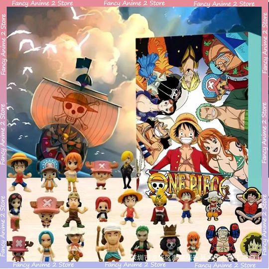 New Hot Anime One Piece Christmas Advent Calendar Day Funny 24 Days Countdown Surprise Blind Box Collection Model Anime Toy Gift