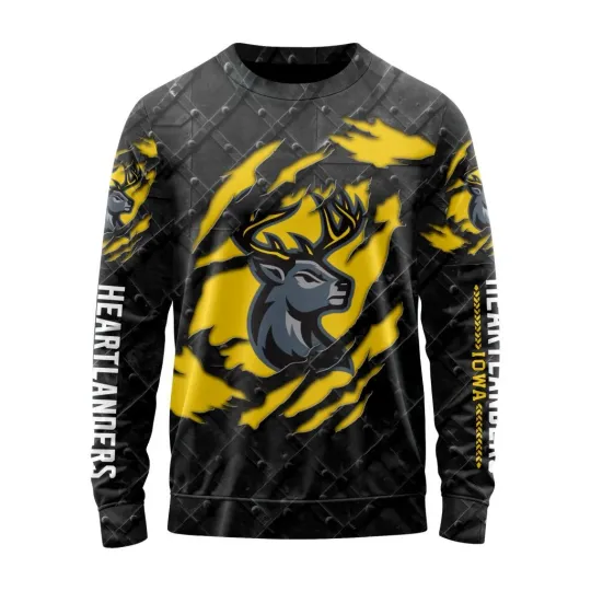 Personalized Iowa Heartlanders Sweater Special Black Metal Design