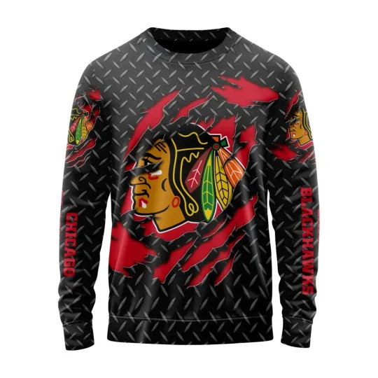 Discover Personalized Chicago Blackhawks Sweater Special Black Metal