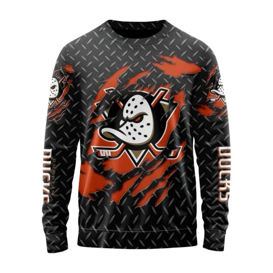 Personalized Anaheim Ducks Sweater Special Black Metal