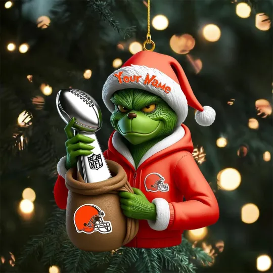 Discover Personalized Cleveland Football Team Browns Christmas Ornament Holiday Gift