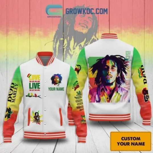Bob Marley Love The Life Personalized Baseball Jacket Gift For Christmas