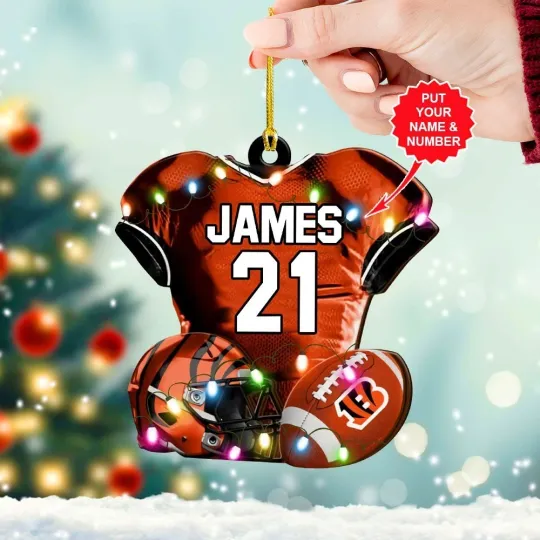 Discover Personalized Cincinnati Football Team Bengalss Christmas Ornament Gift Decor