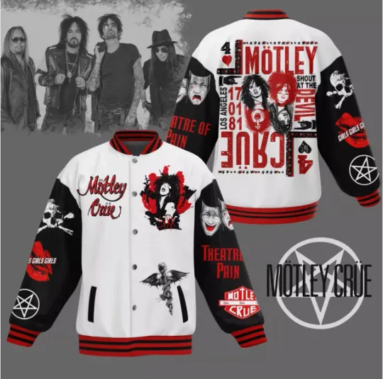 Discover Motley Crue New Baseball Jacket For Fan Gift For Christmas