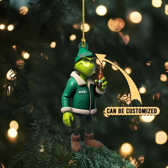 Discover Personalized New York Football Team Jets Christmas Ornament Holiday Gift Decor