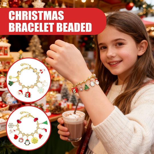 Discover Christmas Bracelet Advent Gift Box 24 Days DIY Jewelry Making Set Christmas Tree Beaded Bracelet Blind Box Ornament
