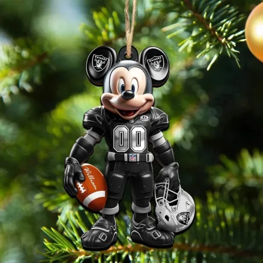 Discover Personalized Las Vegas Football Team Raiders Mickey Mouse Christmas Ornament