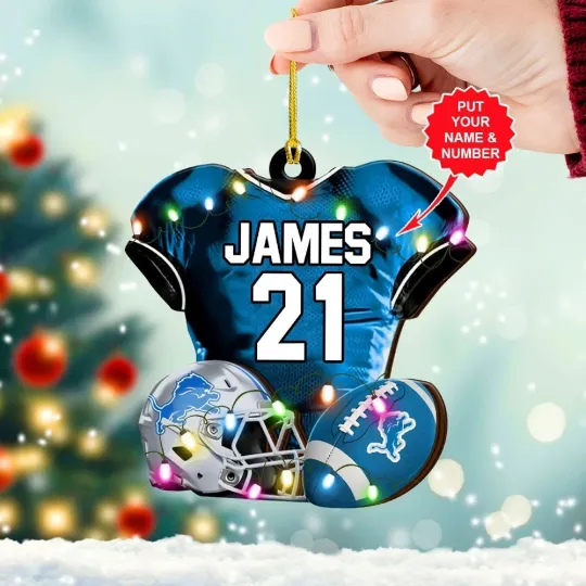 Discover Personalized Detroit Football Team Lionss Christmas Ornament Gift Decor