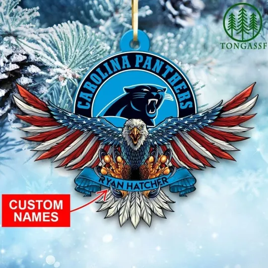 Discover Personalized Carolina Football Team Panthers Christmas Ornament Gift Decor