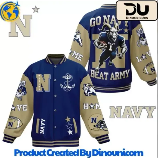 Navy Midshipmen Football Baseball Jacket Gift For Christmas