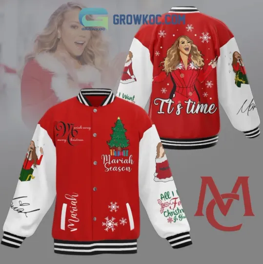 Discover Mariah Carey Merry Christmas Mariah Season Its Time All I Want Baseball Jacket