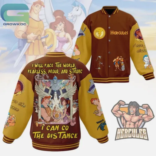 Hercules I Will Face The World Fearless Proud And Strong Baseball Jacket