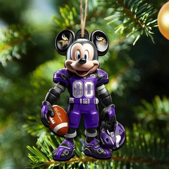 Discover Personalized Minnesota Football Team Vikingss Mickey Mouse Christmas Ornament