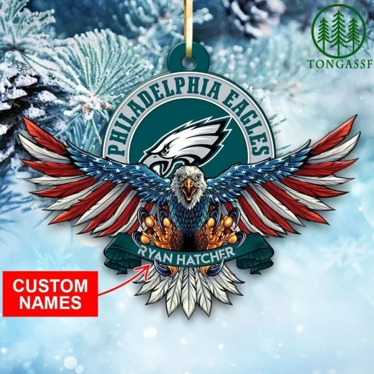 Discover Personalized Philadelphia Football Team Eagles Christmas Ornament Gift Decor