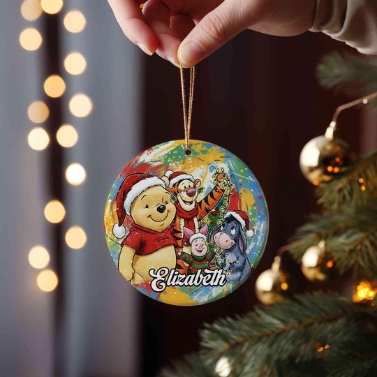 Discover Personalized Name Winnie Pooh & Friends Ornament, Christmas Light Winnie The Pooh Ornament, Winnie Pooh Keepsake, Christmas Tree Decor