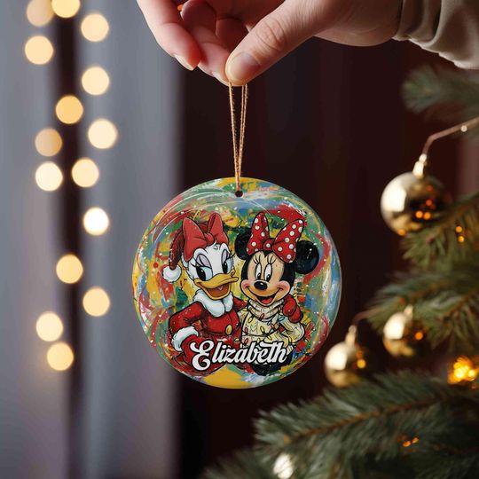 Discover Personalized Bestie Minnie Mouse and Daisy Duck Christmas Ornament, Customized Disneyland 2025 Christmas Tree Decor, Minnie Mouse Xmas Gift