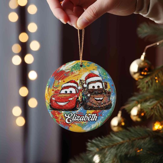Discover Personalized Name Car Characters Christmas Tree Ornament, Lightning McQueen Ornament, Cars Ornament, Christmas Tree Decor