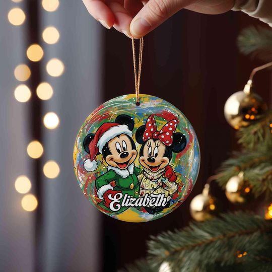 Discover Custom Disneyland Mickey & Minnie Ornament Christmas, DisneyCouple Decor ,Disneyland Ornaments, Christmas Ornament, Disneyland Xmas Ornament