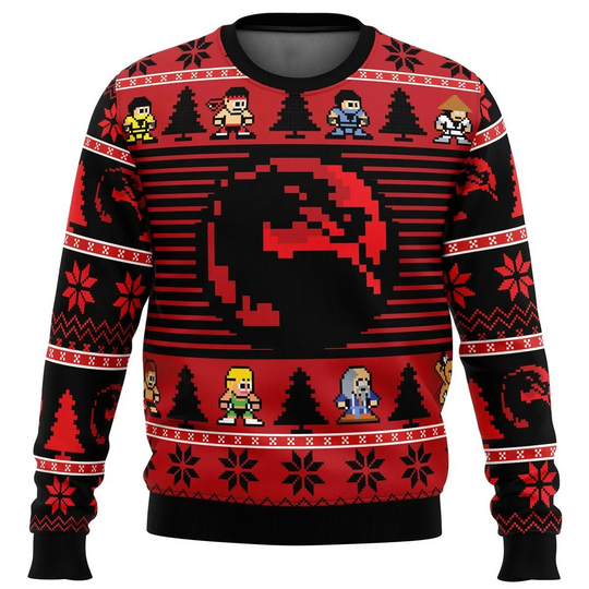 Discover 2026 Autumn/Winter Mortal Kombat Ugly Christmas Sweater Women's Men's Pullover Fashion Christmas Party Sweater