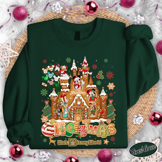 Discover Coquette Mickey's Very Merry Christmas Party 2025 Gingerbread Sweatshirt, Disneyland Vacation Family Gift