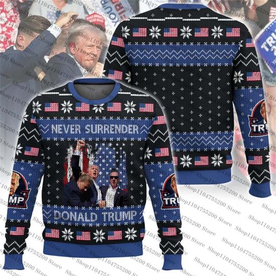Discover President Ugly Christmas Sweater Holiday Sweatshirt Men Women Pullover Xmas Santa 2026 New Hot Sale Top Round Neck Long Sleeve