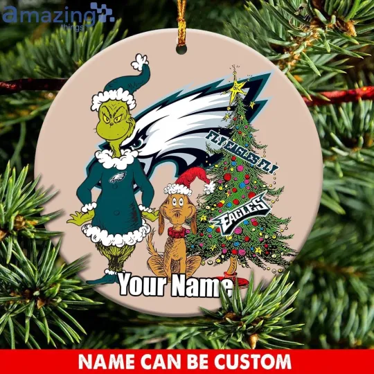 Personalized Philadelphia Football Eagles Team Christmas Ceramic Ornament Gift