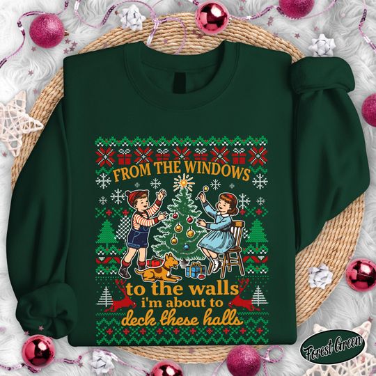 Discover Funny Christmas Sweater, Women's Holiday Sweatshirt, Christmas Wall Decor Shirt