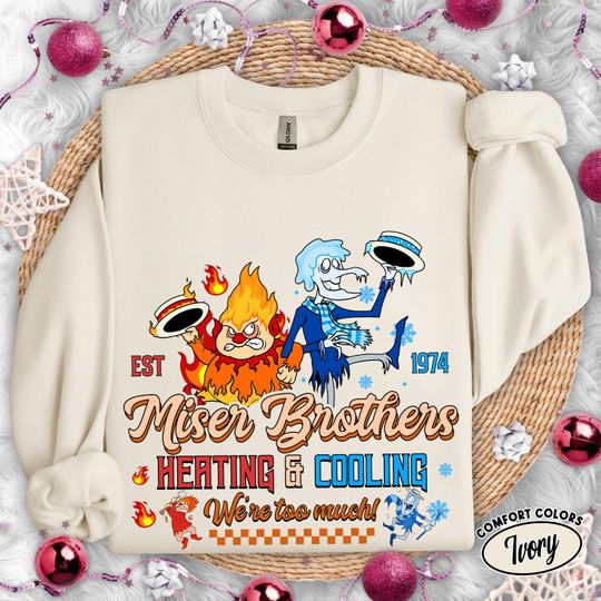 Miser Brothers Christmas Sweatshirt, Snow Miser and Heat Miser Graphic Pullover