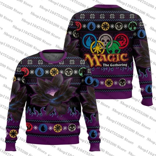 Black Lotus Magic the GatheringUgly Christmas Sweater Holiday Sweatshirt Men Women Pullover Xmas Santa 2026 New Hot Sale Top